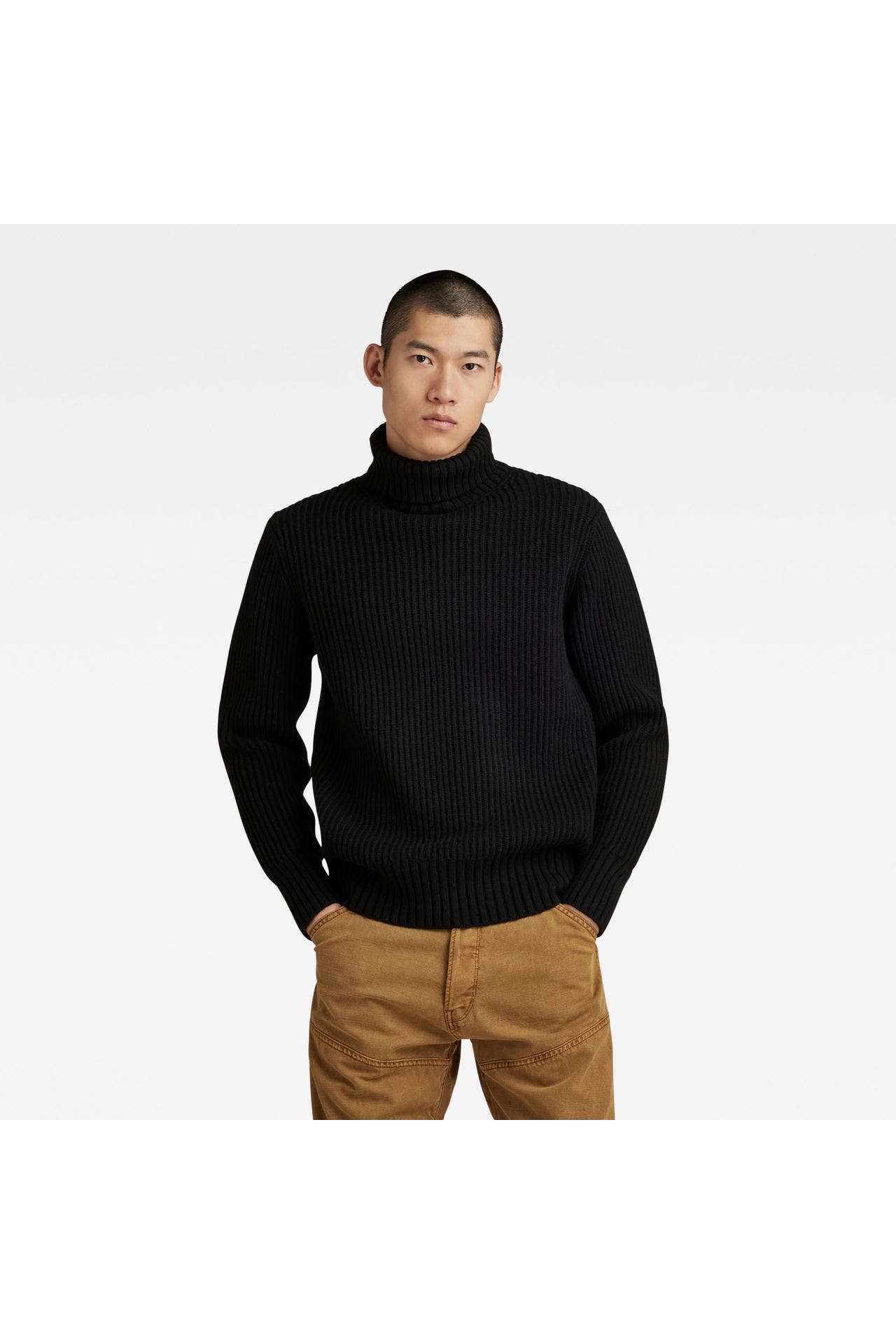 G-STAR Wollmix-Rollkragenpullover schwarz , Bild 1