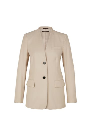 WINDSOR. Blazer Schurwollmix-Twill-Long-Blazer in Beige beige