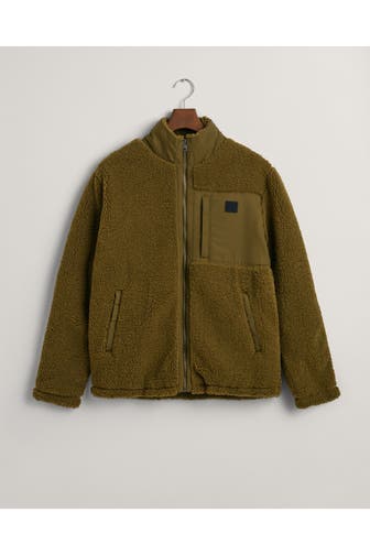 GANT Teddy-Fleece-Jacke oliv