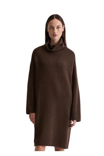 MARC O'POLO Wollmix-Kleid dunkelbraun