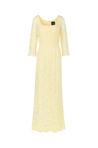 MARC CAIN Spitzenkleid hellgelb