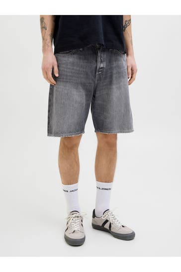 JACK & JONES Jeansshorts 'Jialex' grau