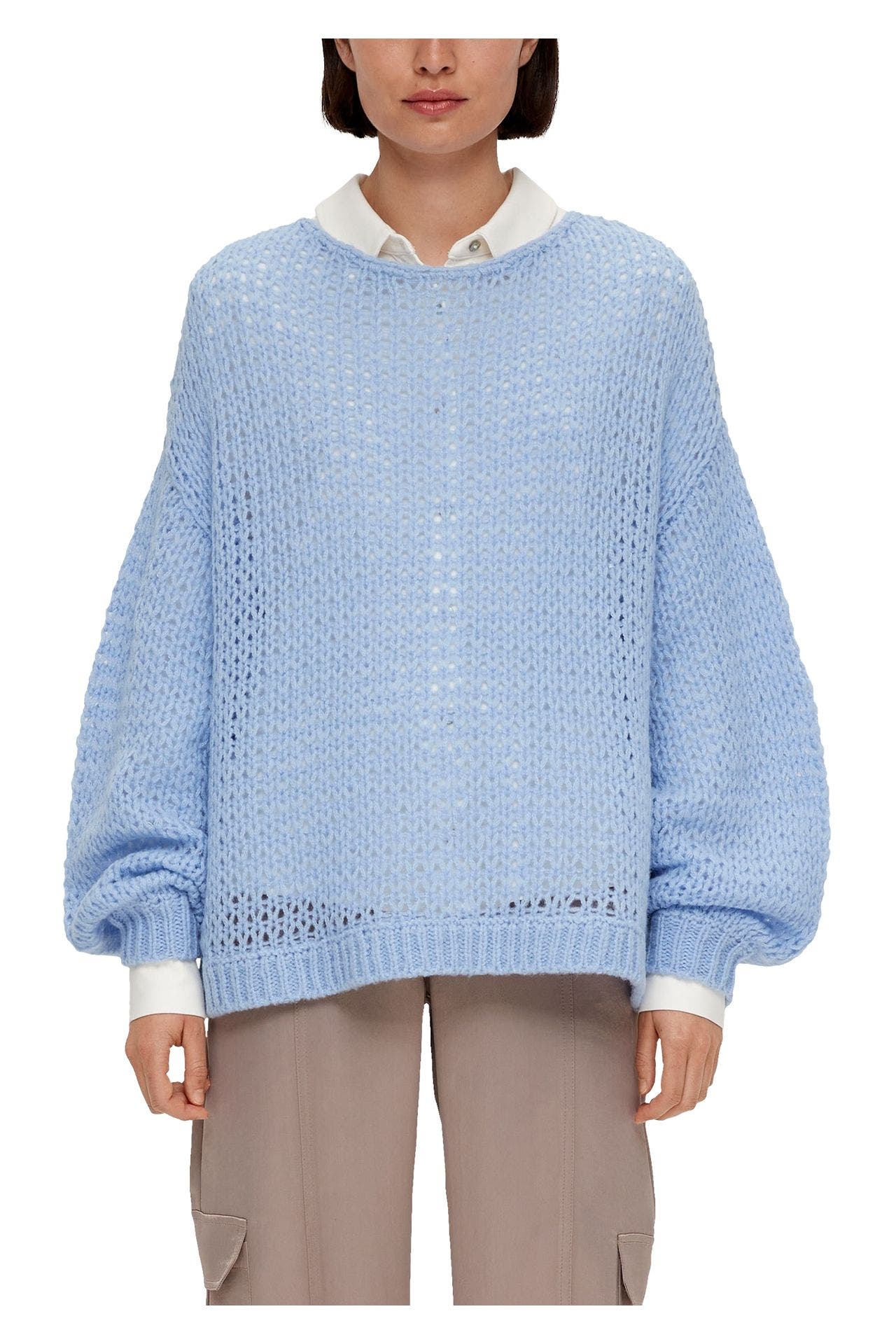 S.OLIVER BLACK LABEL Wollmix-Pullover hellblau, Bild 1