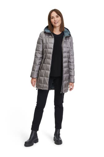 GIL BRET Steppmantel steingrau glänzend