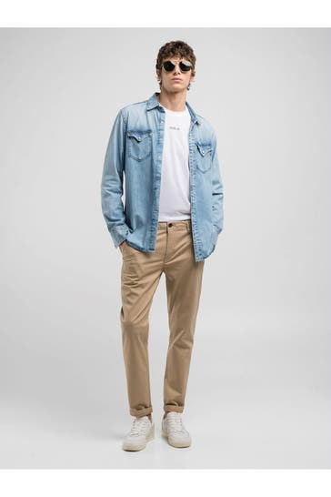 REPLAY Stoffhose 'Damian' beige