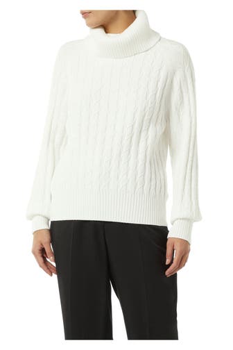 COMMA, Rollkragen-Strickpullover weiß