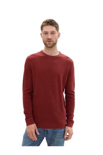 TOM TAILOR Strickpullover dunkelrot