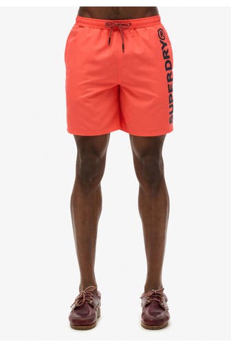 SUPERDRY Badeshorts 'Sport Graphic' neonrot
