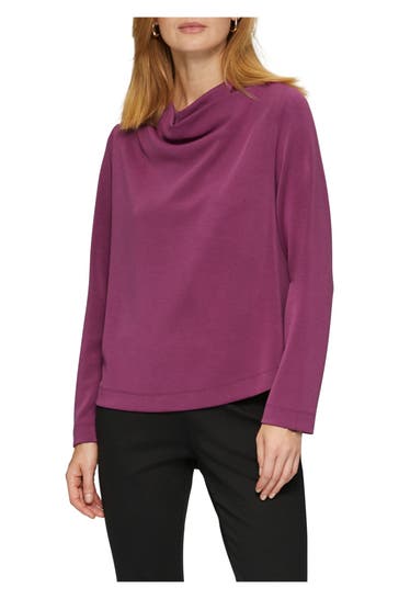 S.OLIVER BLACK LABEL Langarmshirt aubergine