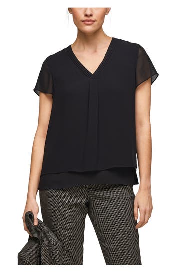 S.OLIVER BLACK LABEL Blusenshirt schwarz