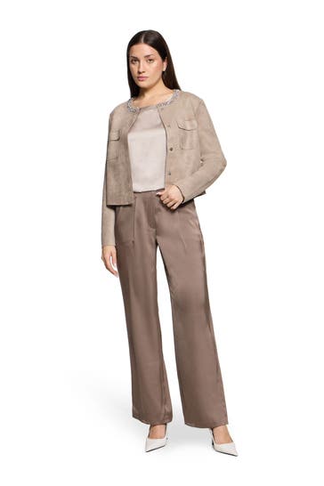 BETTY BARCLAY Stoffhose taupe glänzend