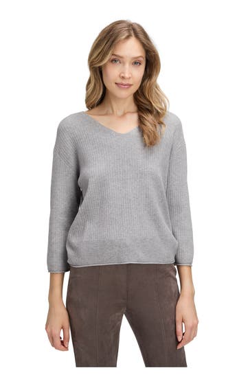 BETTY BARCLAY Strickpullover hellgrau