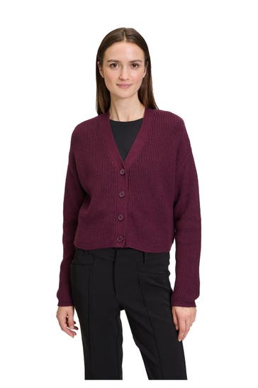 CARTOON Strickjacke aubergine