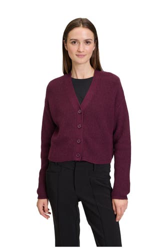 CARTOON Strickjacke aubergine