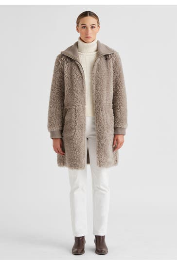 MILESTONE Kunstfelljacke hellbraun