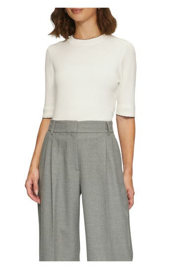 S.OLIVER BLACK LABEL Strickshirt weiß