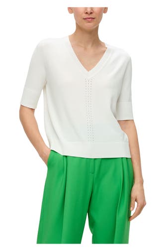 S.OLIVER BLACK LABEL Strickshirt weiß