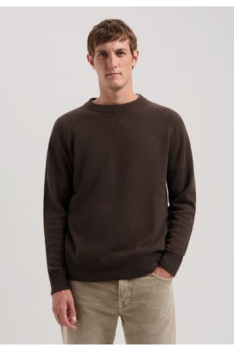 DSTREZZED Wollstrickpullover dunkelbraun