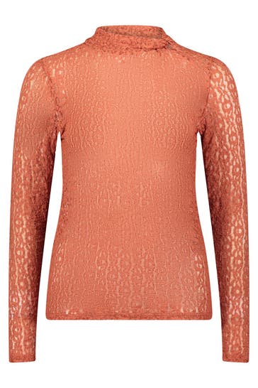 CARTOON Spitzenshirt terracotta