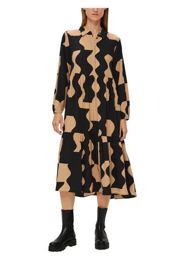 S.OLIVER BLACK LABEL Blusenkleid gemustert