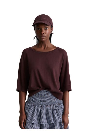 MARC O'POLO DENIM Strickshirt burgunder