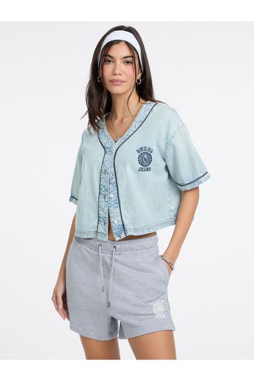 GUESS Jeansbluse hellblau