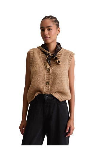 MARC O'POLO DENIM Strickweste hellbraun