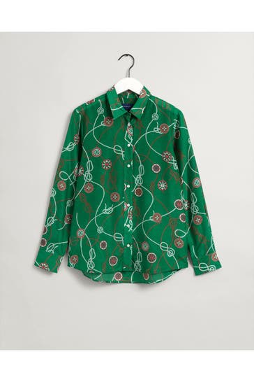 GANT Seidenmix-Bluse gemustert