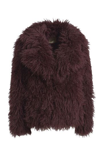 SMITH & SOUL Kunstfelljacke weinrot