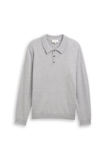 TOM TAILOR Feinstrick-Polo grau