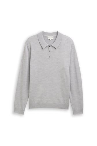 TOM TAILOR Feinstrick-Polo grau