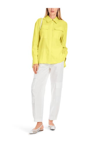 MARC CAIN Leinenmix-Casualbluse zitronengelb