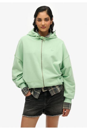 SUPERDRY - Sweatjacke hellgrün