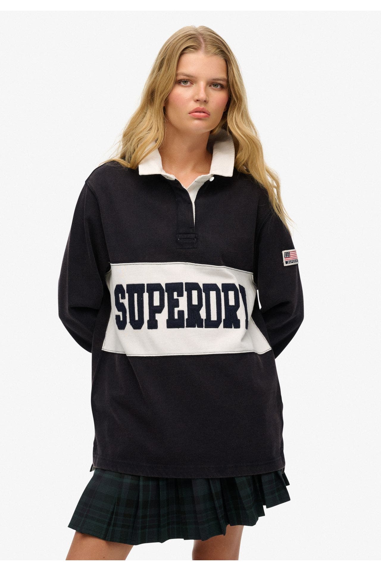 SUPERDRY Langarm-Polo navy, Bild 1