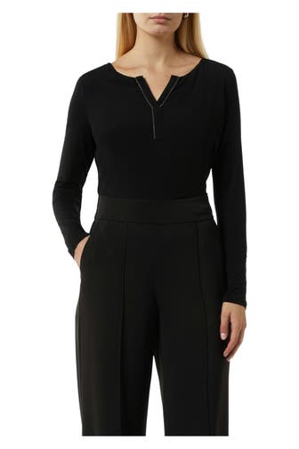 COMMA, Langarmshirt schwarz