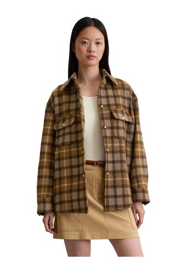 MARC O'POLO Wollmix-Overshirt mehrfarbig