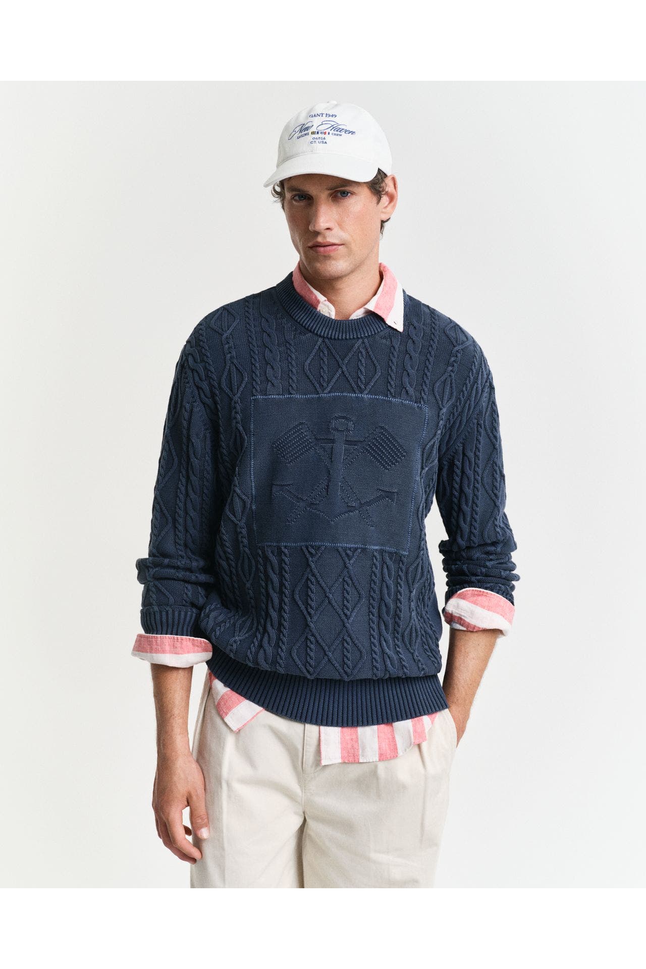 GANT Zopfstrickpullover graublau, Bild 1