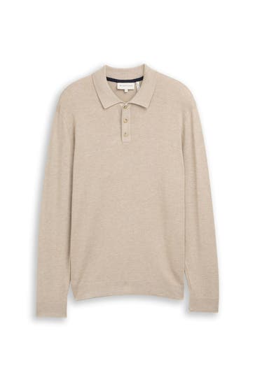 TOM TAILOR Feinstrick-Polo beige