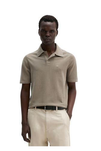 MARC O'POLO Strick-Polo-Shirt taupe
