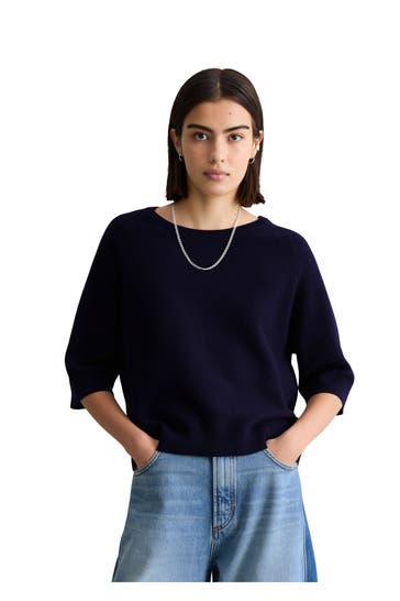 MARC O'POLO DENIM Strickshirt nachtblau