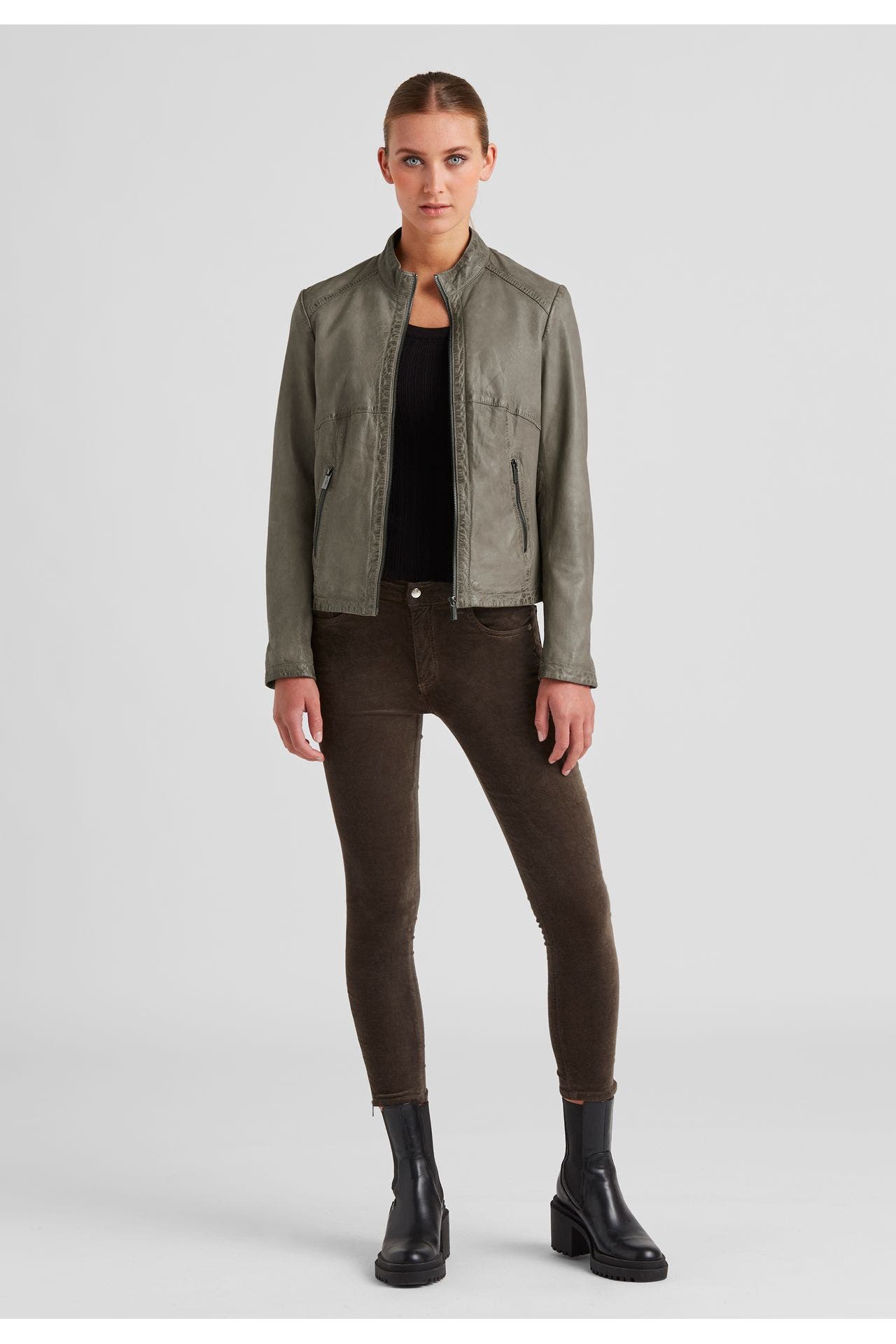 MILESTONE Lederjacke 'Moon' taupe, Bild 1