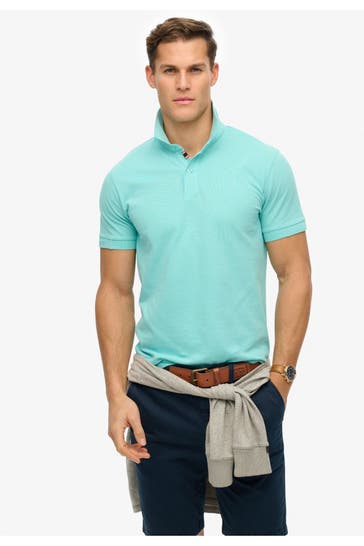 SUPERDRY Polo-Shirt 'City Pique' türkis