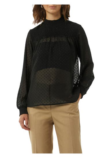 COMMA, Jacquard-Bluse schwarz