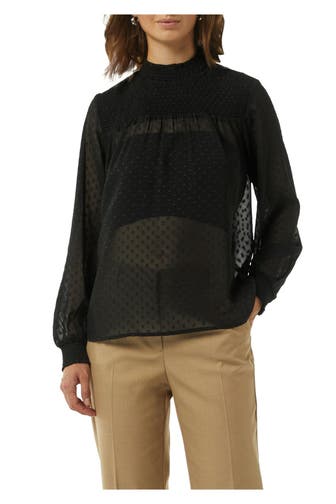 COMMA, Jacquard-Bluse schwarz