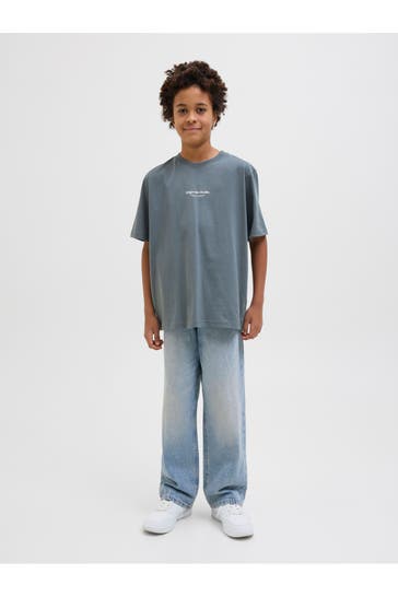 JACK & JONES T-Shirt blaugrau