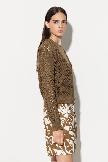 LUISA CERANO Häkeljacke khaki