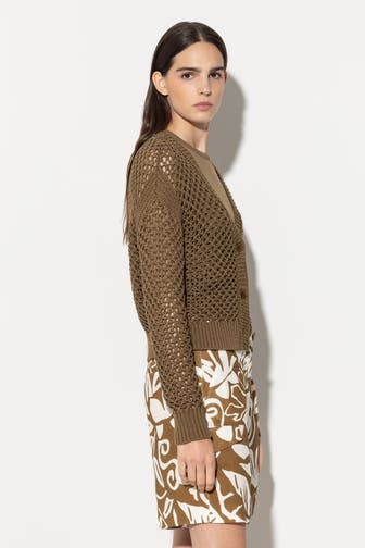LUISA CERANO Häkeljacke khaki