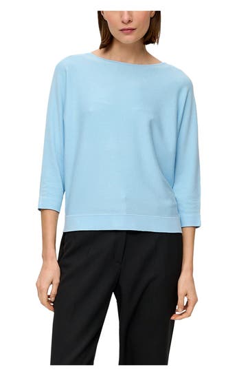 S.OLIVER BLACK LABEL Strickpullover hellblau