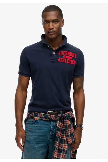 SUPERDRY Polo-Shirt 'Vintage Athletic' dunkelblau