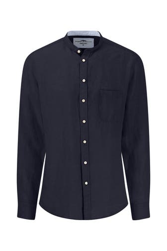 FYNCH-HATTON Leinenhemd nachtblau Slim Fit